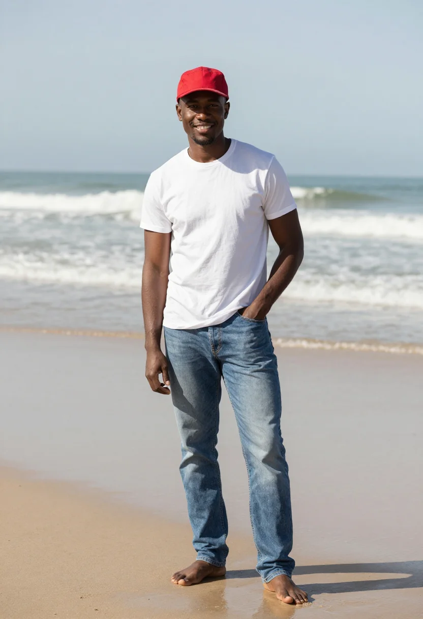 AI tyson beckford ralph lauren sample — portrait of a man, full-length portrait of a Black man with