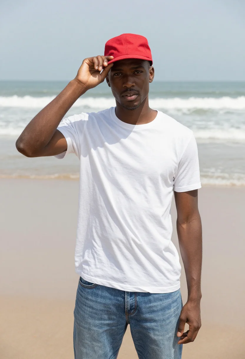 AI tyson beckford ralph lauren sample — portrait of a man, close half-length portrait of a Black man