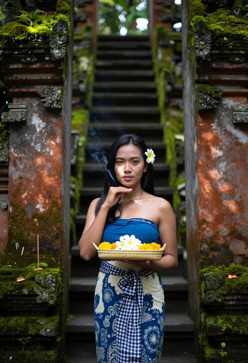 AI ubud sample — portrait of a woman, chest-up portrait of an East-Asian woma