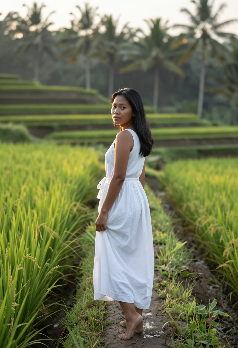 AI ubud sample — portrait of a woman, three-quarter-length portrait of a Bali