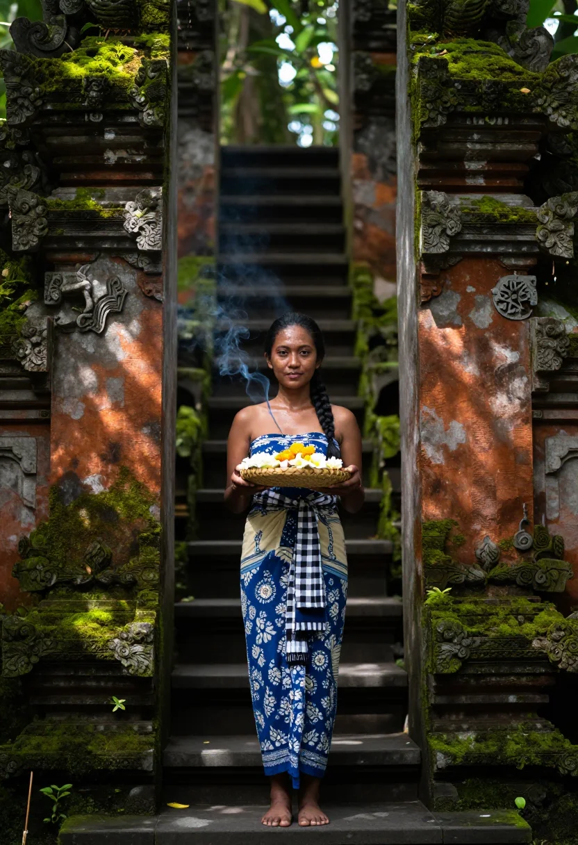 AI ubud sample — portrait of a woman, full-length portrait of a South-Asian w