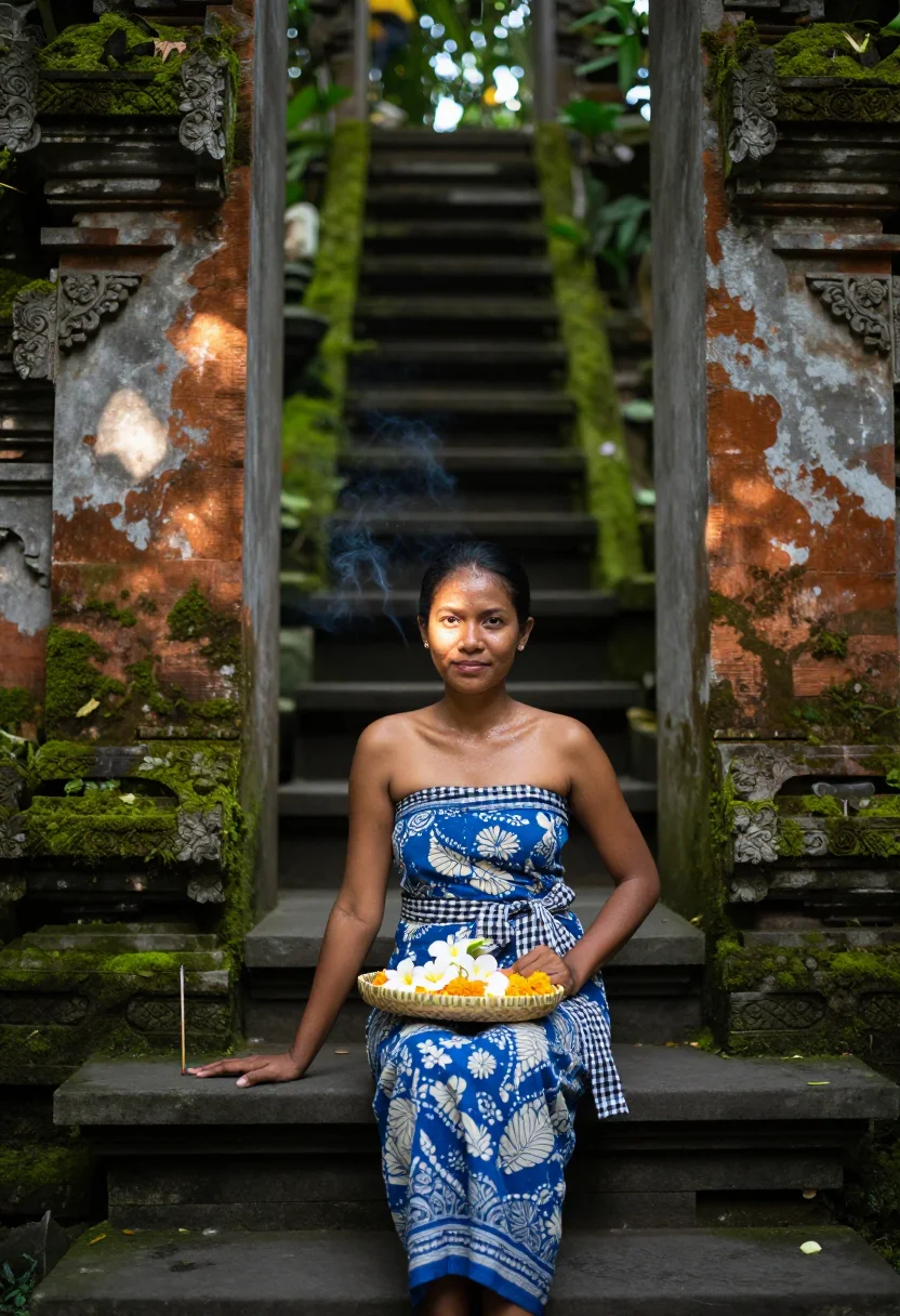 AI ubud sample — portrait of a woman, three-quarter-length portrait of a West