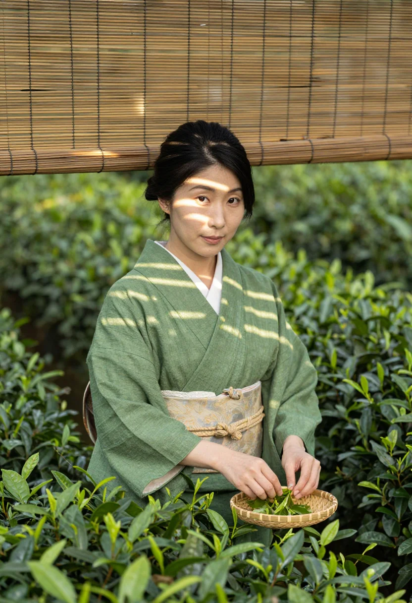 AI uji matcha sample — portrait of a woman, half-length portrait of a Japanese woma