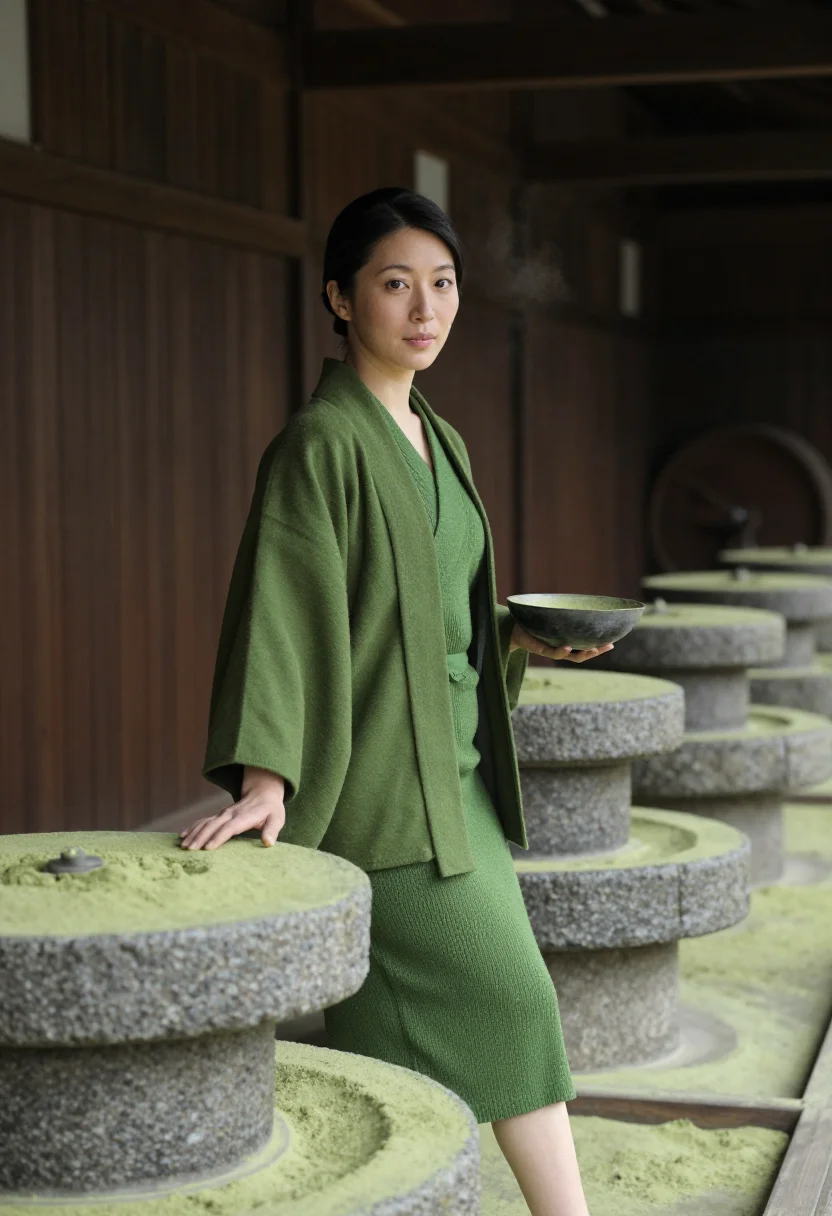 AI uji matcha sample — portrait of a woman, three-quarter-length portrait of a Japa