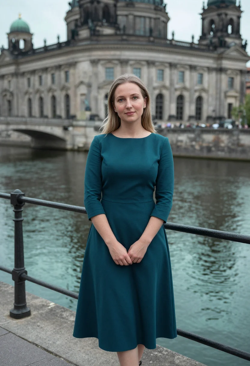 AI undine berlin museum island teal sample — portrait of a woman, a Polish woman aged about twenty-eight