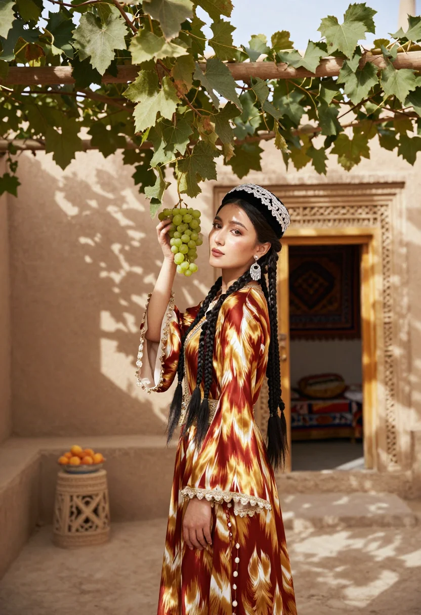AI uyghur etles sample — portrait of a woman, half-length portrait of a Uyghur woman