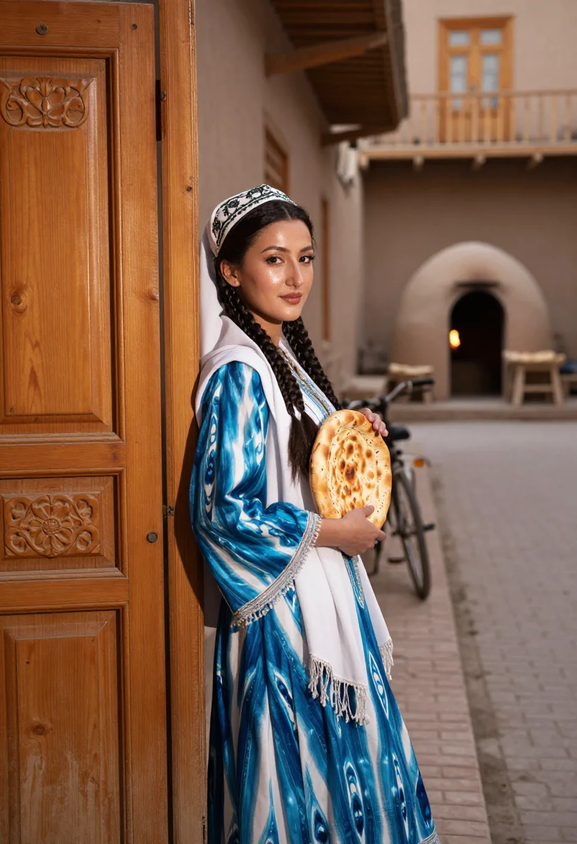 AI uyghur etles sample — portrait of a woman, half-length portrait of a Uyghur woman