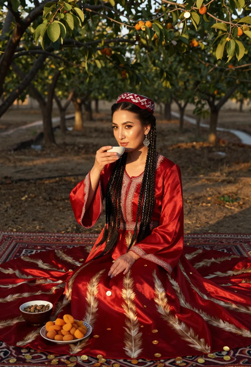 AI uyghur etles sample — portrait of a woman, half-length portrait of a Uyghur woman