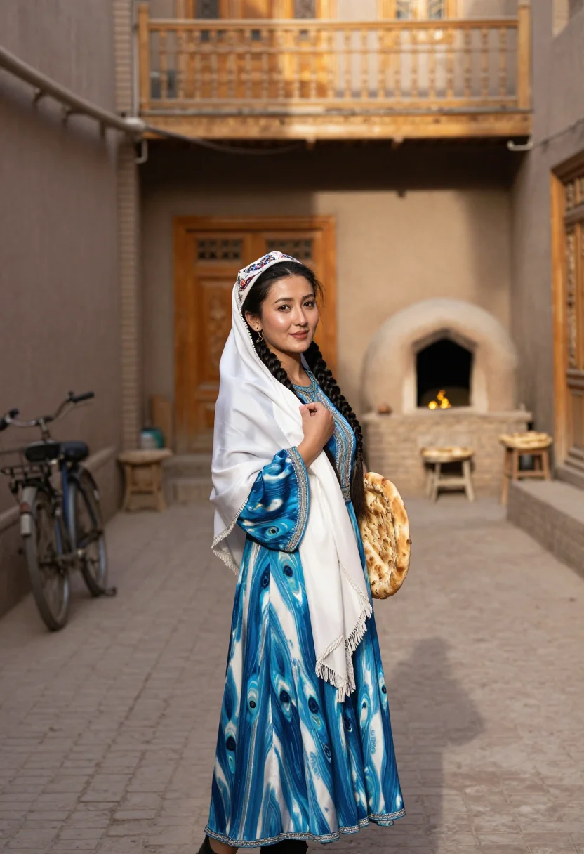 AI uyghur etles sample — portrait of a woman, three-quarter-length portrait of a Uygh