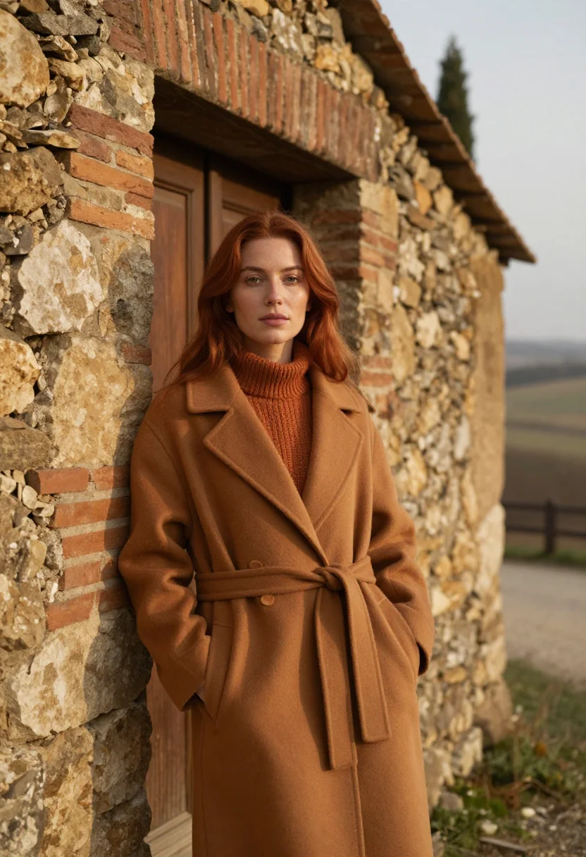 AI val d orcia october ochre sample — portrait of a woman, three-quarter-length portrait of a Nort