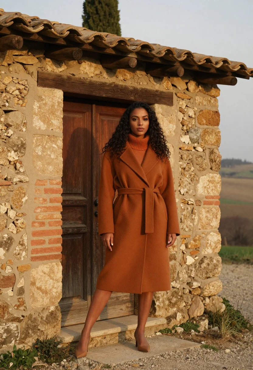 AI val d orcia october ochre sample — portrait of a woman, full-length portrait of an Italian woma