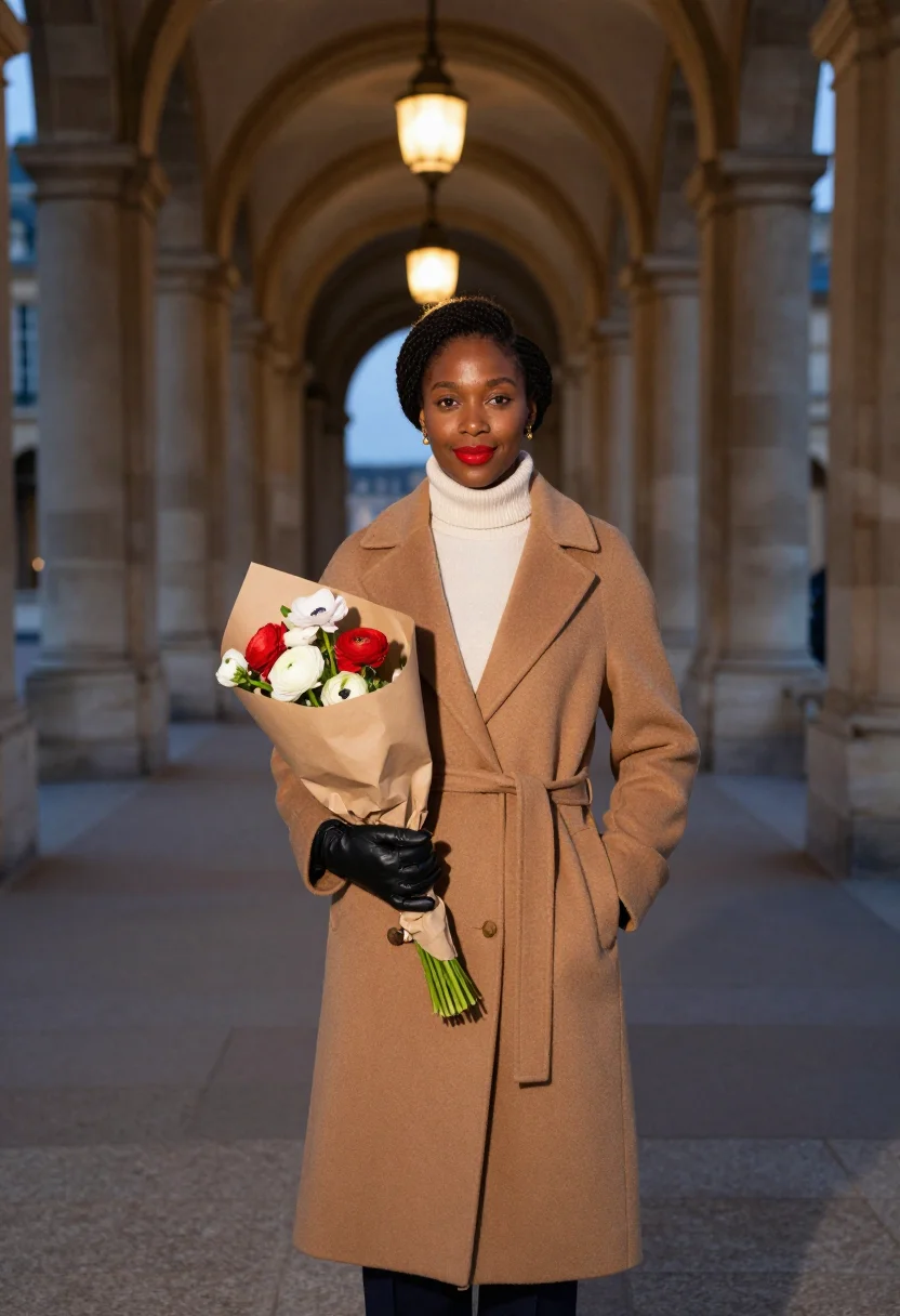 AI valentine paris sample — portrait of a woman, three-quarter-length portrait of a Blac