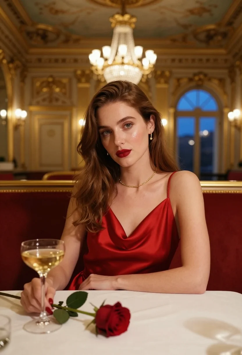 AI valentine paris sample — portrait of a woman, chest-up portrait of a Western-European