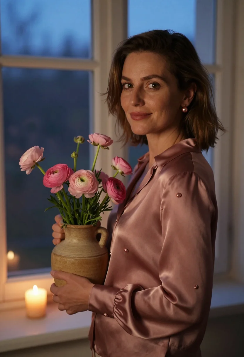 AI valentine table rose sample — portrait of a woman, ribs-up portrait of a Western-European