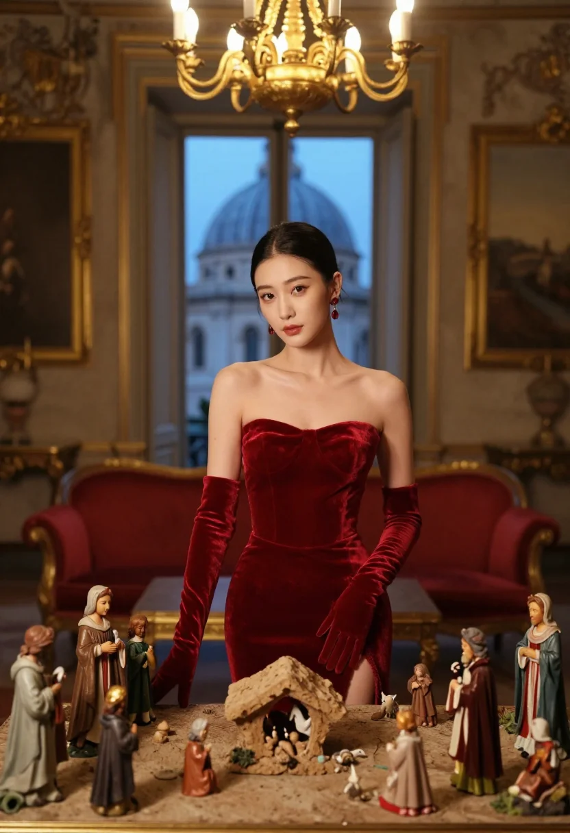 AI valentino piazza di spagna sample — portrait of a woman, half-length portrait of an East-Asian w