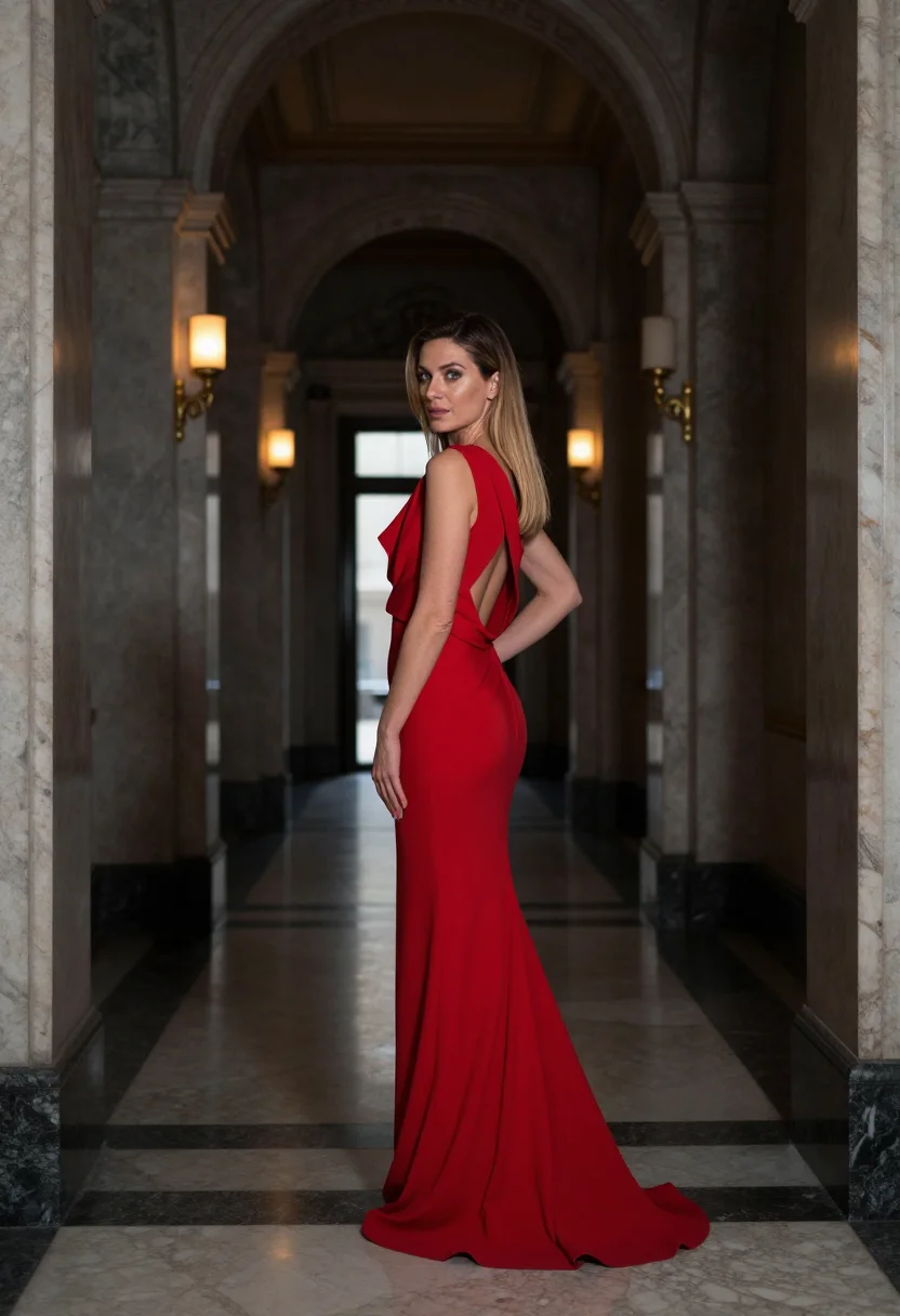 AI valentino rosso sample — portrait of a woman, three-quarter-length portrait of a West