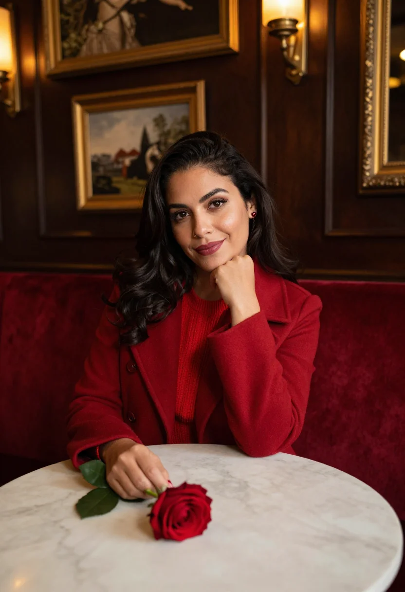AI valentino saint valentin sample — portrait of a woman, close portrait of a Latin-American woma
