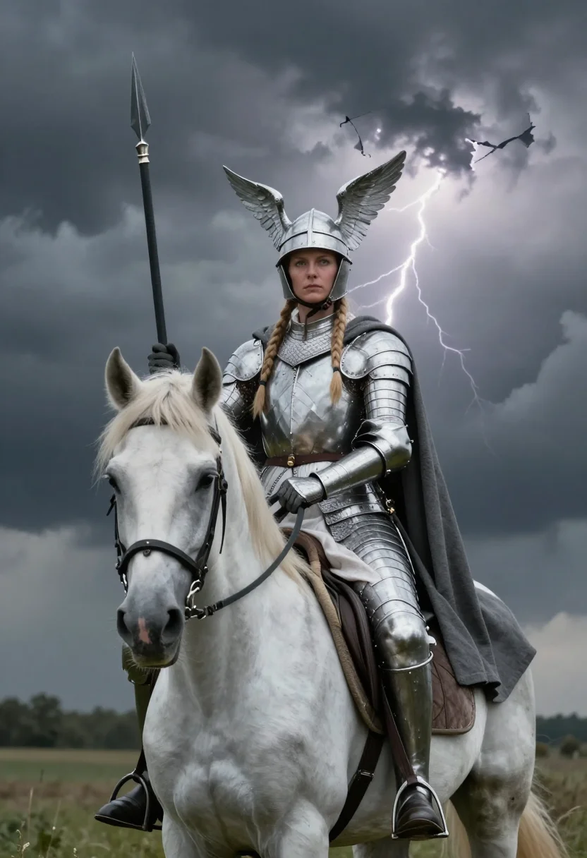 AI valkyrie sample — portrait of a woman, three-quarter-length portrait of a West