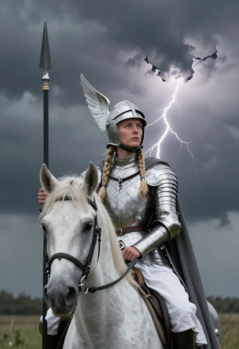 AI valkyrie sample — portrait of a woman, chest-up portrait of a Western-European