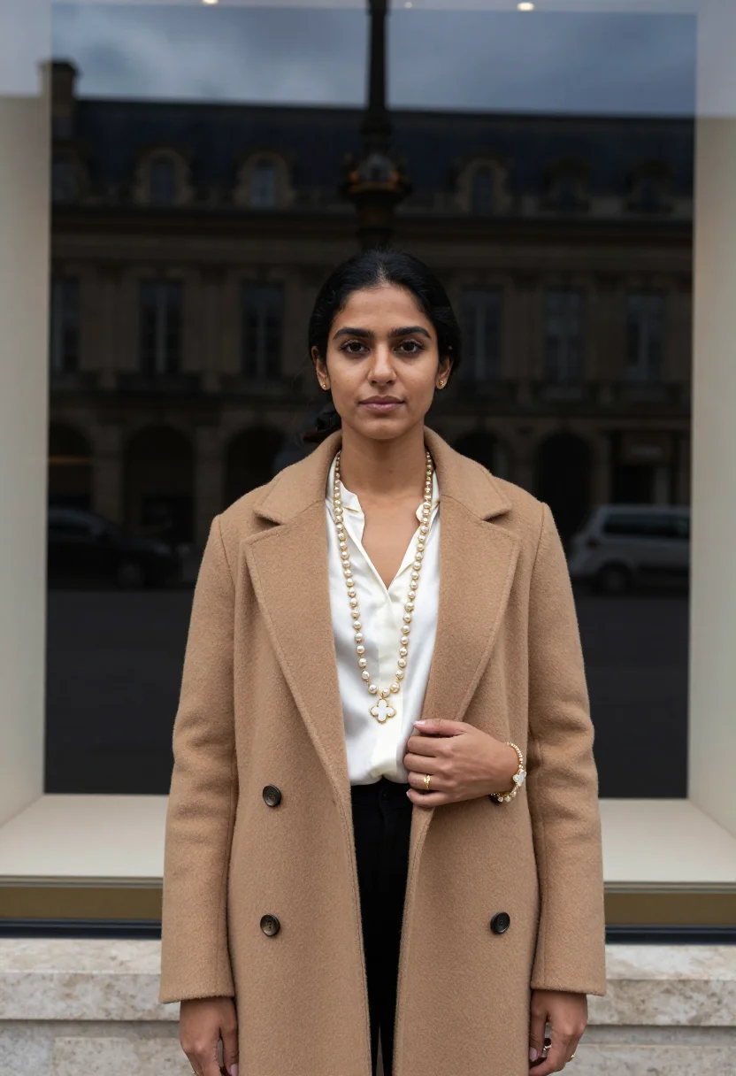 AI van cleef alhambra sample — portrait of a woman, chest-up portrait of a South-Asian woma