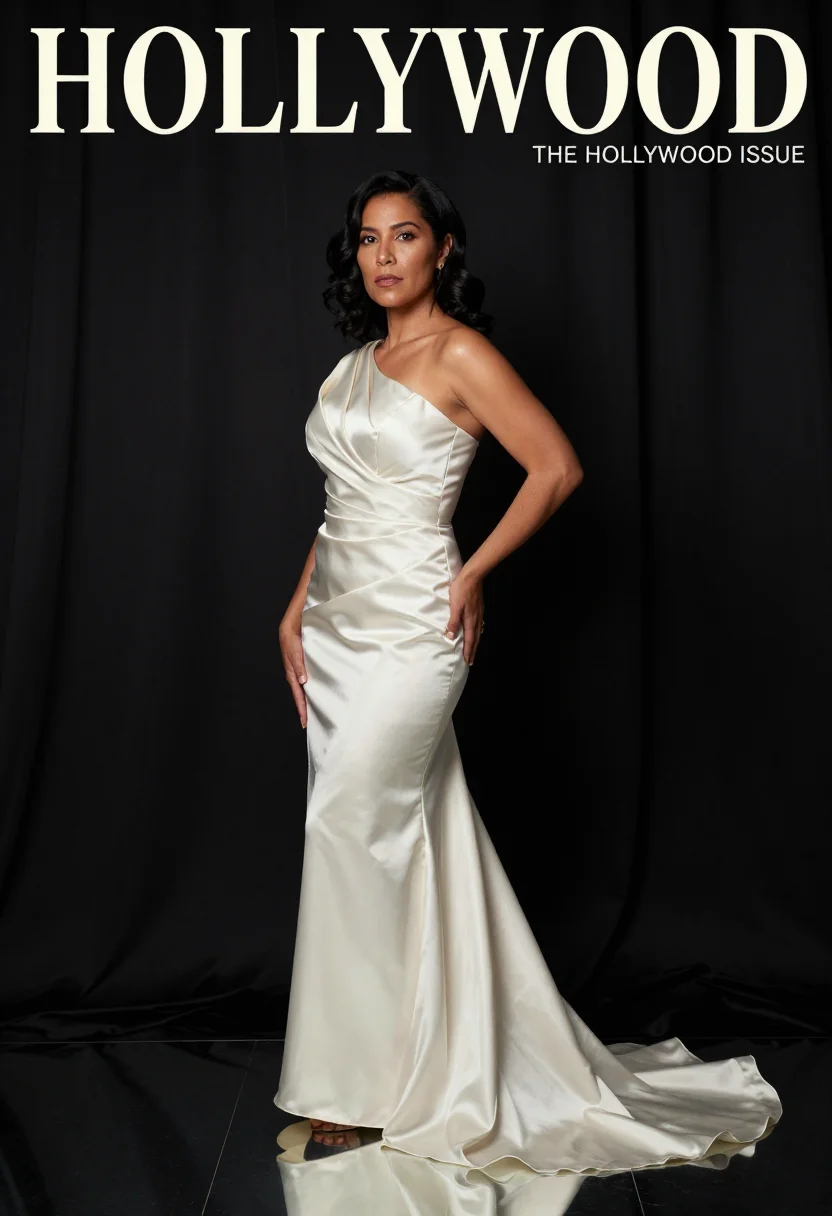 AI vanity fair hollywood issue sample — portrait of a woman, three-quarter-length portrait of a woma