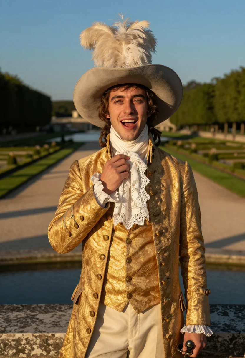 AI vaux le vicomte sample — portrait of a man, chest-up near-frontal portrait of a Frenc