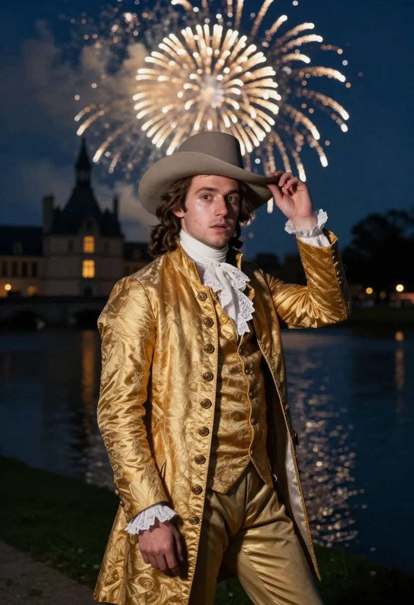 AI vaux le vicomte sample — portrait of a man, half-length three-quarter portrait of a F