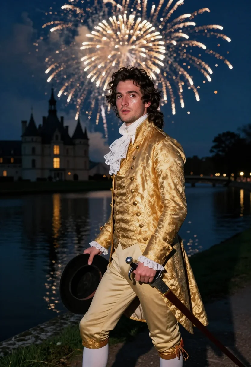 AI vaux le vicomte sample — portrait of a man, three-quarter-length over-shoulder portra
