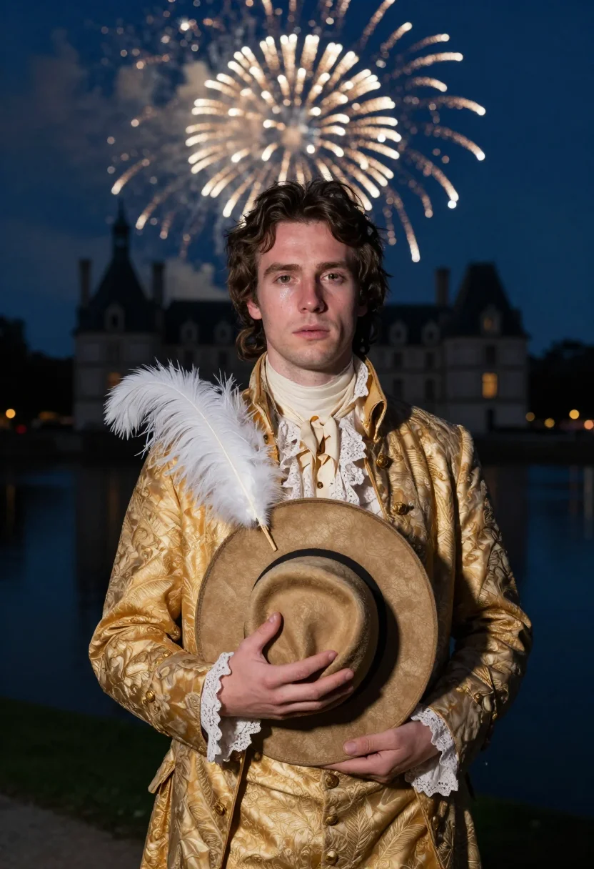 AI vaux le vicomte sample — portrait of a man, chest-up near-frontal portrait of a Frenc