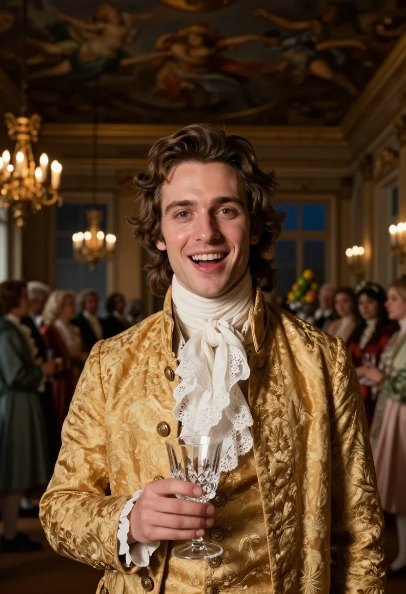 AI vaux le vicomte sample — portrait of a man, chest-up near-frontal portrait of a Frenc