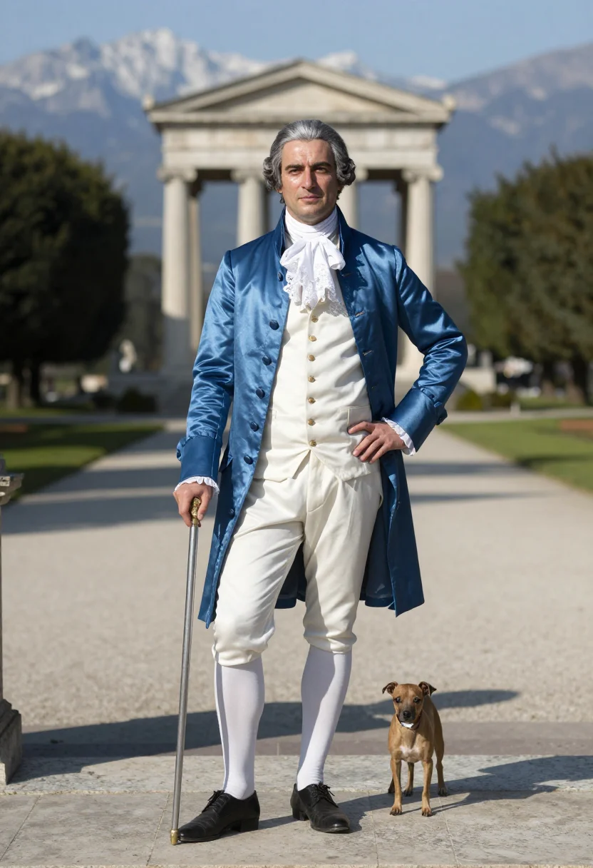 AI venaria reale sample — portrait of a man, three-quarter-length standing portrait of