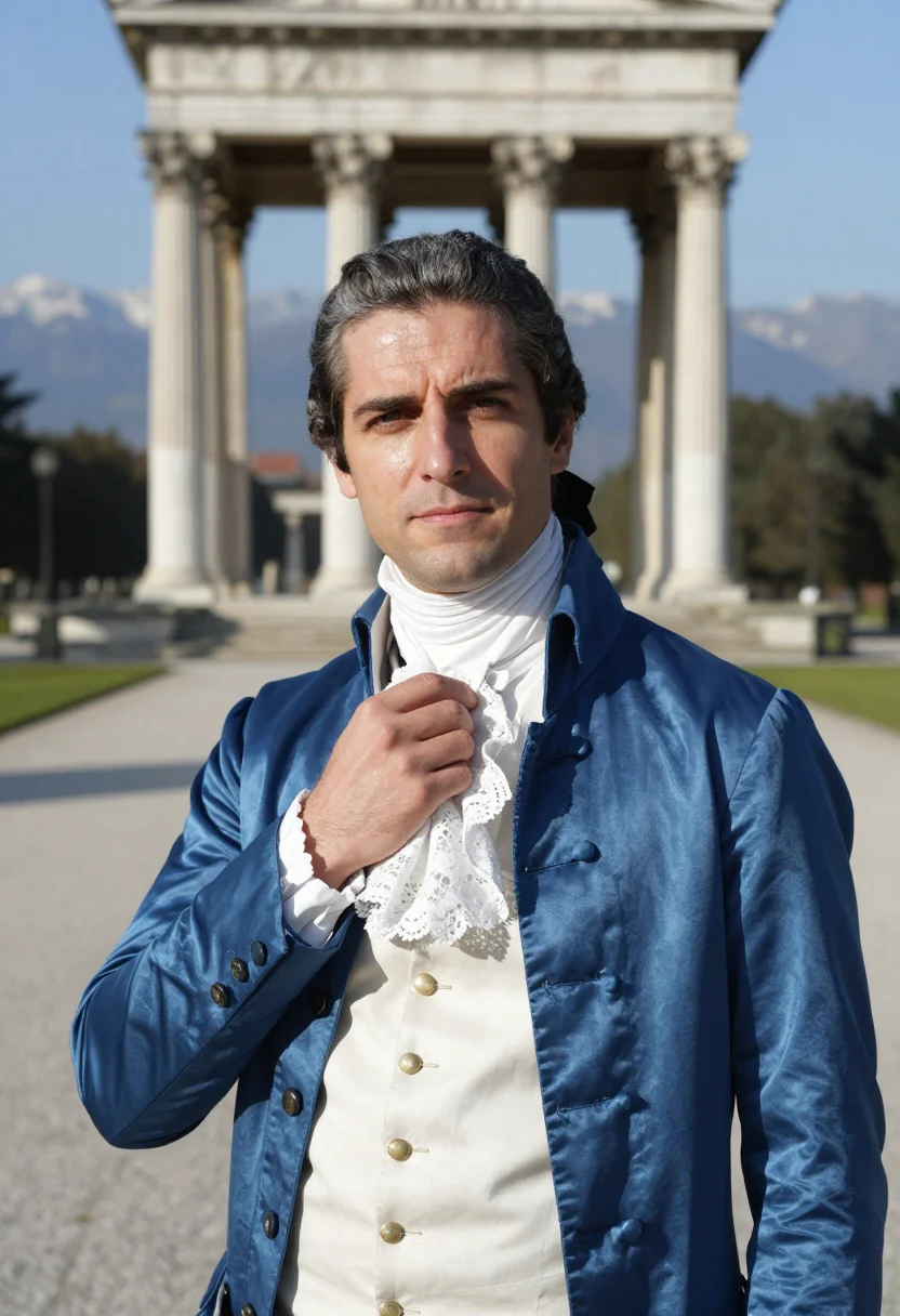 AI venaria reale sample — portrait of a man, chest-up portrait of a Northern Italian m