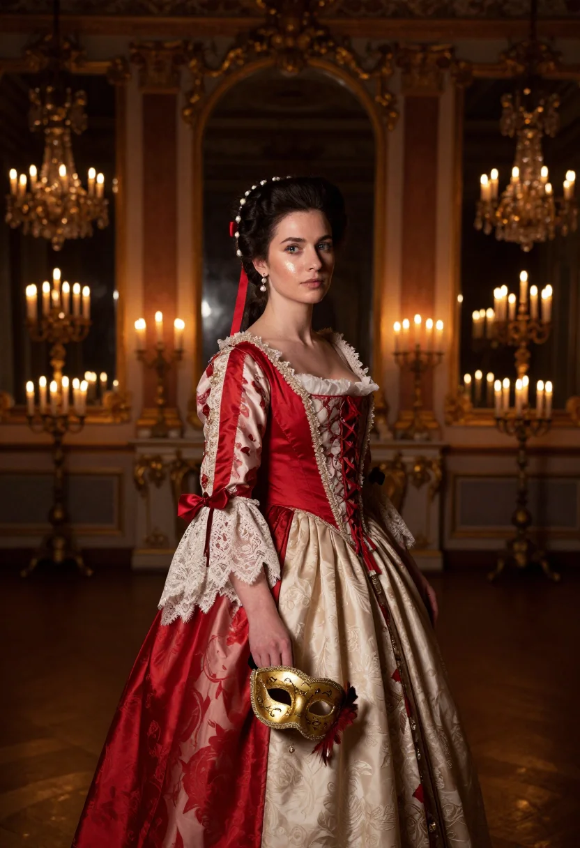 AI venice carnival sample — portrait of a woman, three-quarter-length portrait of a West