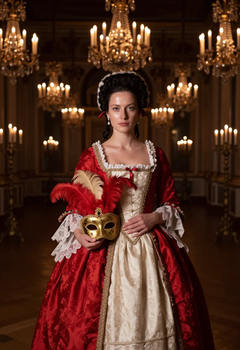 AI venice carnival sample — portrait of a woman, half-length portrait of a Western-Europ