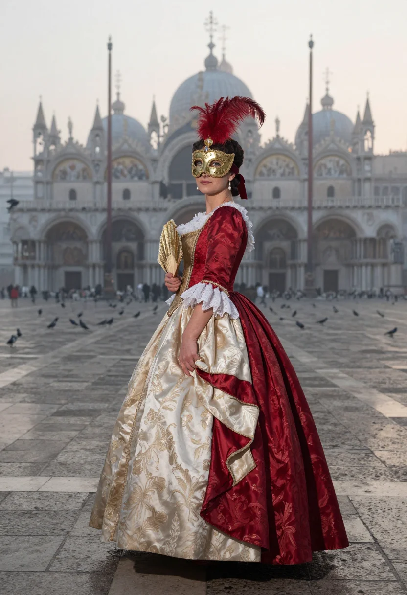AI venice carnival sample — portrait of a woman, full-length portrait of a Western-Europ