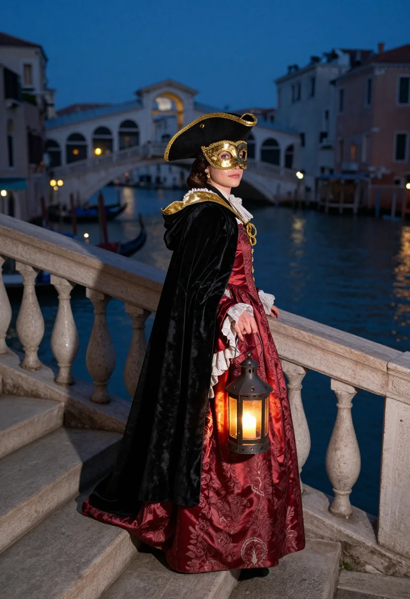 AI venice carnival sample — portrait of a woman, full-length portrait of a Western-Europ