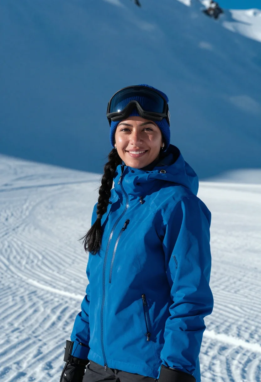 AI verbier glacier cobalt sample — portrait of a woman, framed half-length, a Brazilian woman i