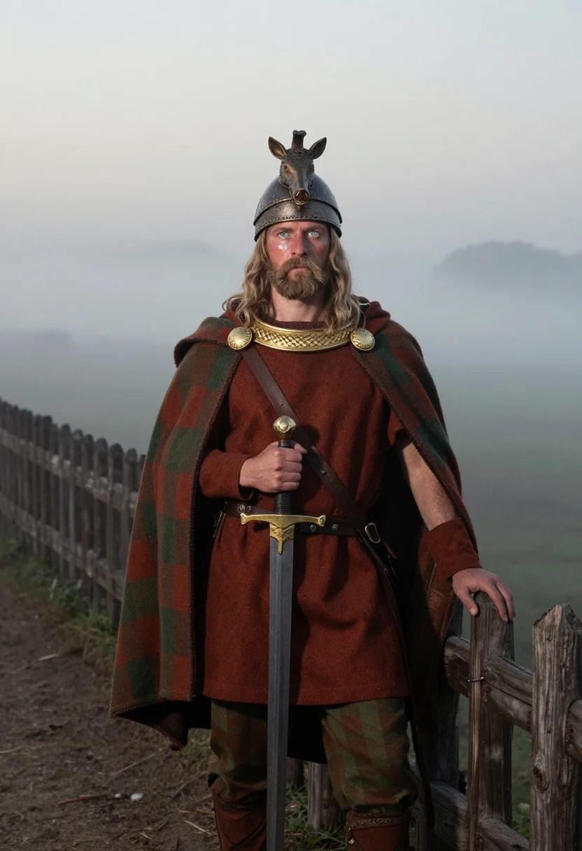 AI vercingetorix sample — portrait of a man, three-quarter-length portrait of a Gaulis
