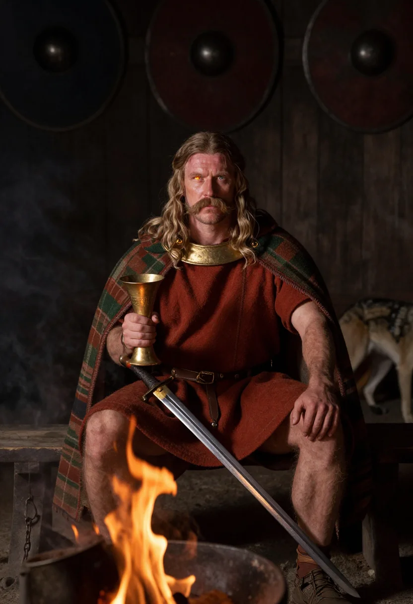 AI vercingetorix sample — portrait of a man, three-quarter-length portrait of a Gaulis
