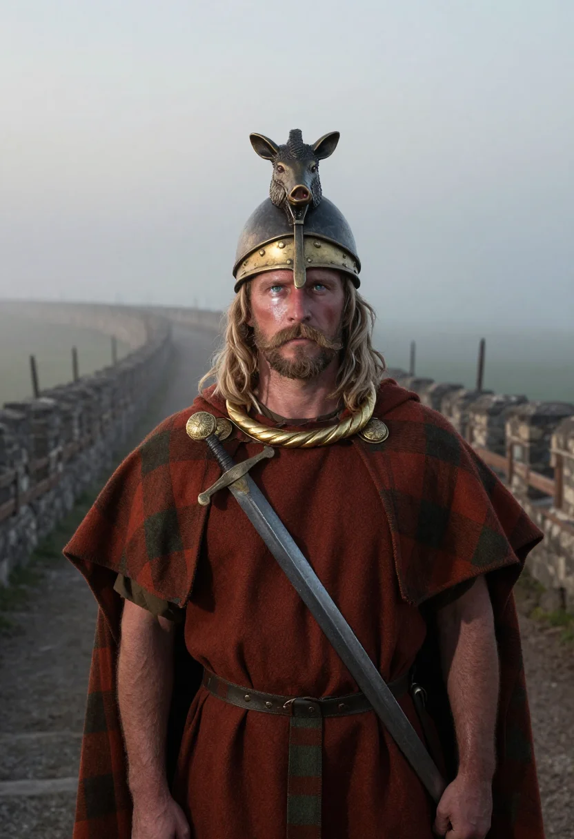 AI vercingetorix sample — portrait of a man, chest-up portrait of a Gaulish man with r