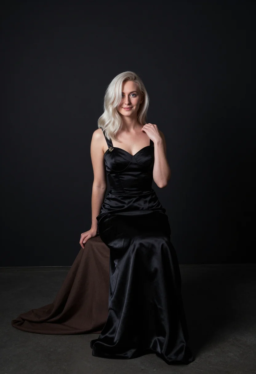 AI veronica lake sample — portrait of a woman, seated half-length portrait of a Wester
