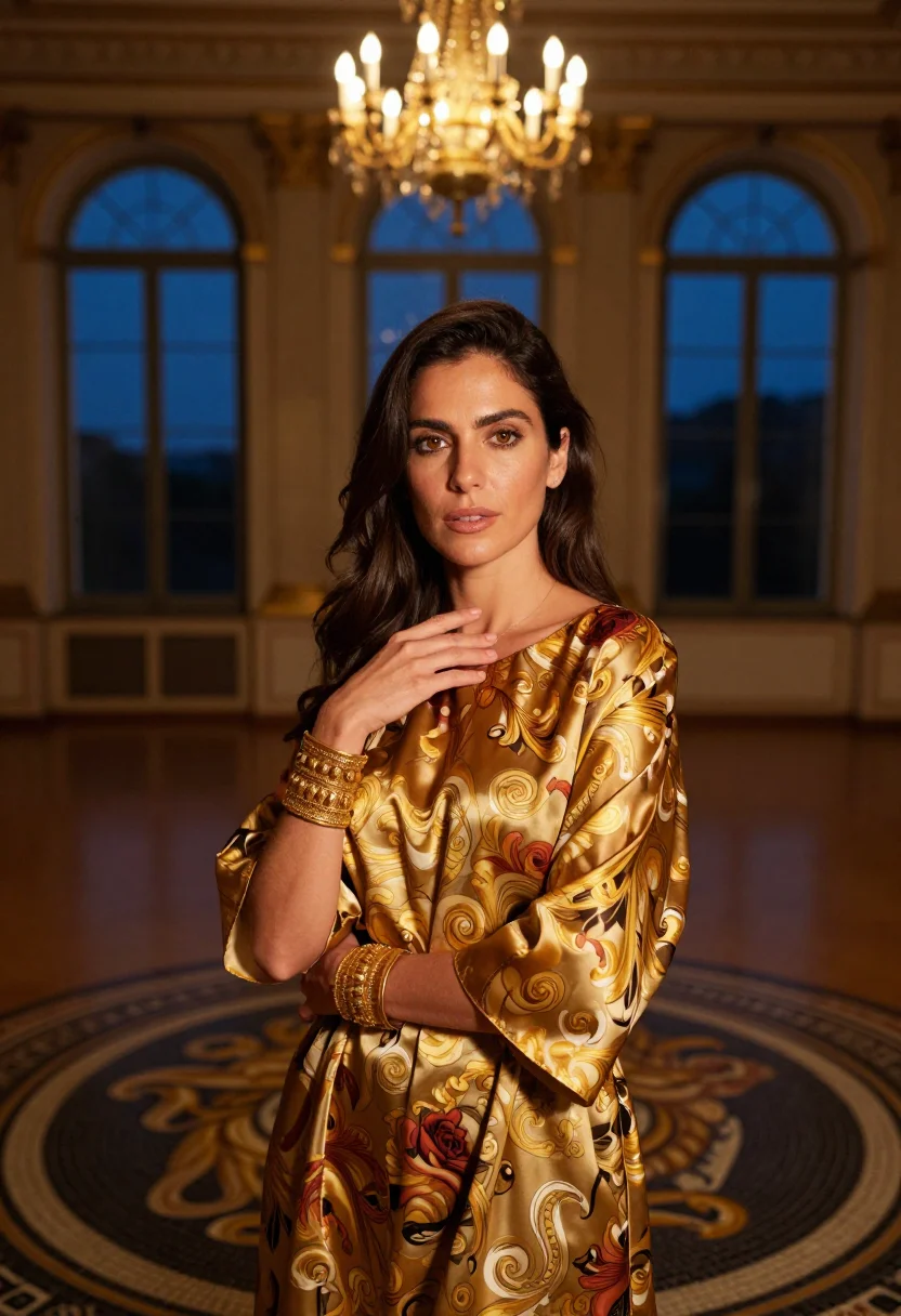 AI versace capodanno sample — portrait of a woman, close half-length portrait of a Spanish