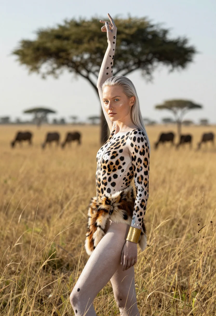 AI veruschka sample — portrait of a woman, half-length portrait of a Northern-Euro