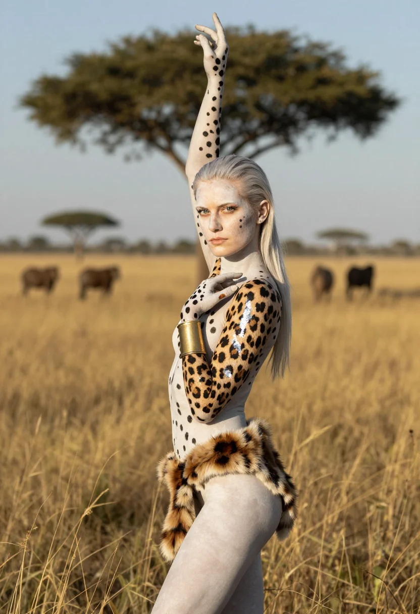 AI veruschka sample — portrait of a woman, close half-length portrait of a Norther