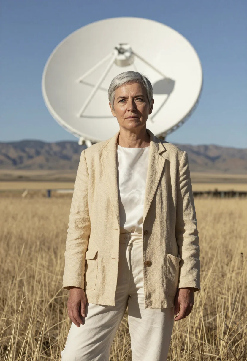 AI very large array astronomer straw sample — portrait of a woman, half-length portrait of a Western-Europ