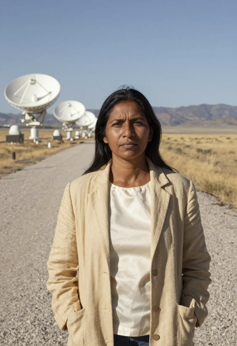 AI very large array astronomer straw sample — portrait of a woman, half-length portrait of a South-Asian w