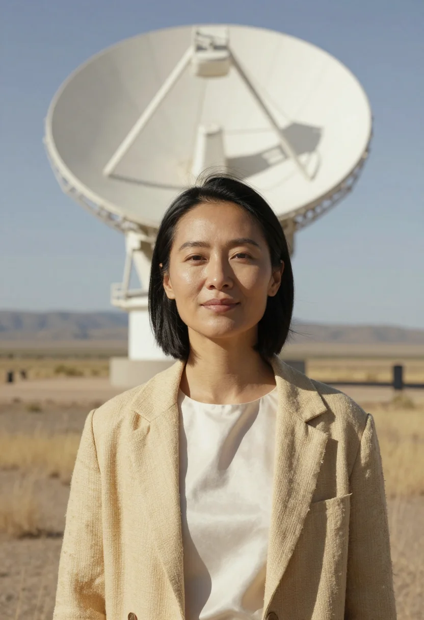 AI very large array astronomer straw sample — portrait of a woman, head-and-shoulders portrait of an East-