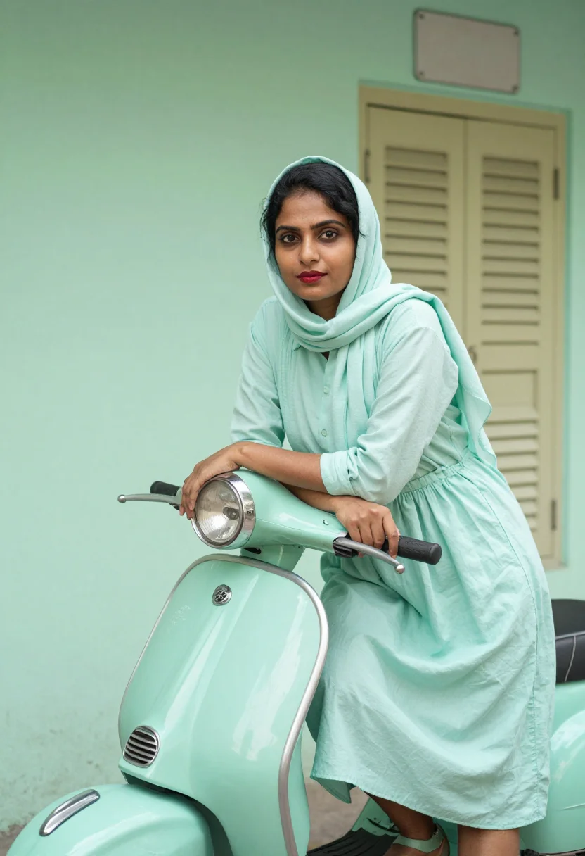 AI vespa mint sample — portrait of a woman, half-length portrait of a South-Asian w