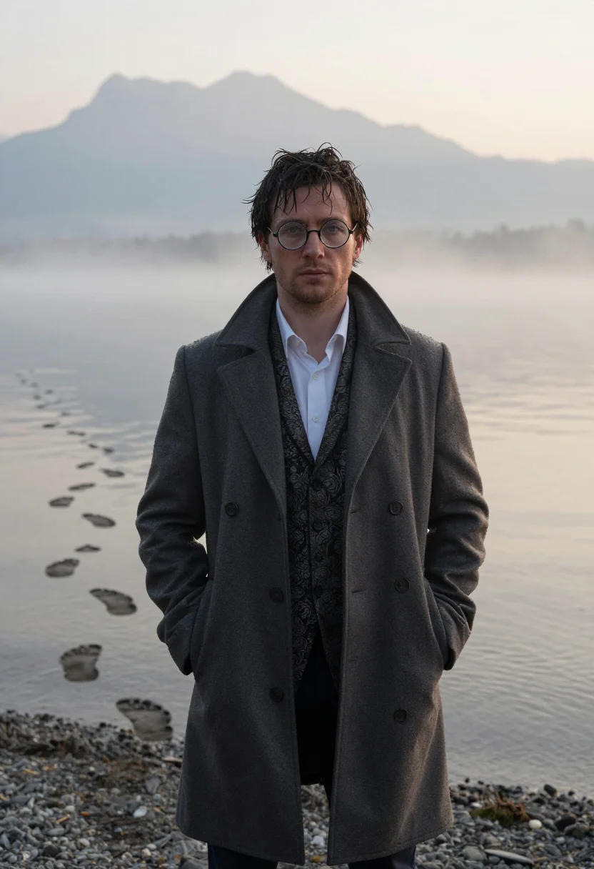 AI victor frankenstein sample — portrait of a man, chest-up portrait of a pale-skinned Swiss