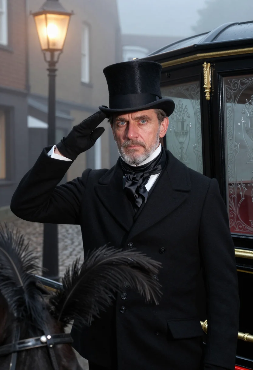 AI victorian undertaker sample — portrait of a man, head-and-shoulders portrait of a Western